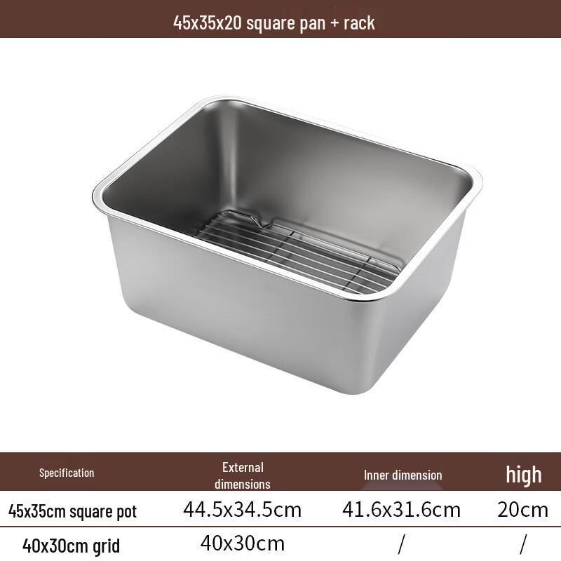 Stainless Steel Draining & BBQ Oil Tray with Rack