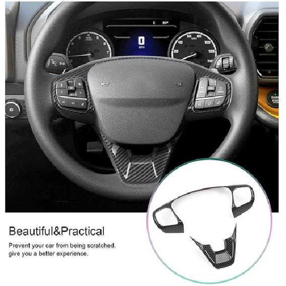 Interior Steering Wheel Trim Cover Frame For Ford Bronco Sport 21+ Carbon Fiber