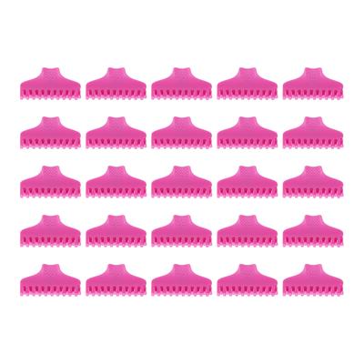 25pcs Pink Hair Curler Claw Clip Set Perm Jaw Clamps Hair Root Volume Clip Fluffy Styling Tool for