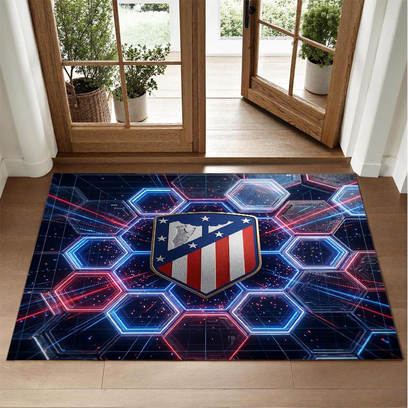 Atletico Madrid Design Kristall-Samt-Teppich Weich Dekorative Matte für Schlafzimmer Eingang