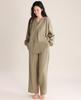 House Yayoi Gauze Long Comfortable Sleepwear Set for Spring and Perfect for Hospital and Other Available in Green Women's Double-Layered Pajamas,