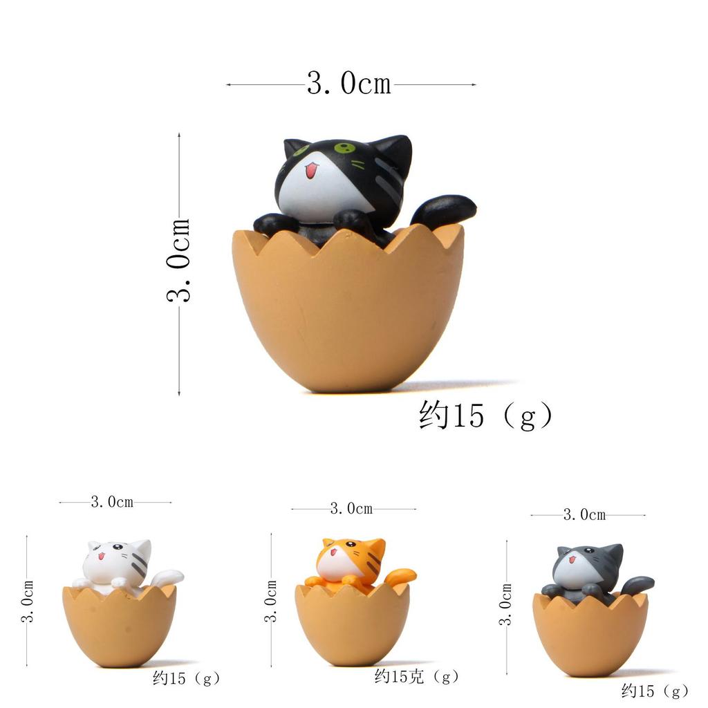 Cute Cartoon Eggshell Cat Mini Model For Desk Decor And Gift Ideas