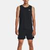 Under Armour Solid Color Crew Neck Sleeveless Running Vest Men Tops Black 1376994-001