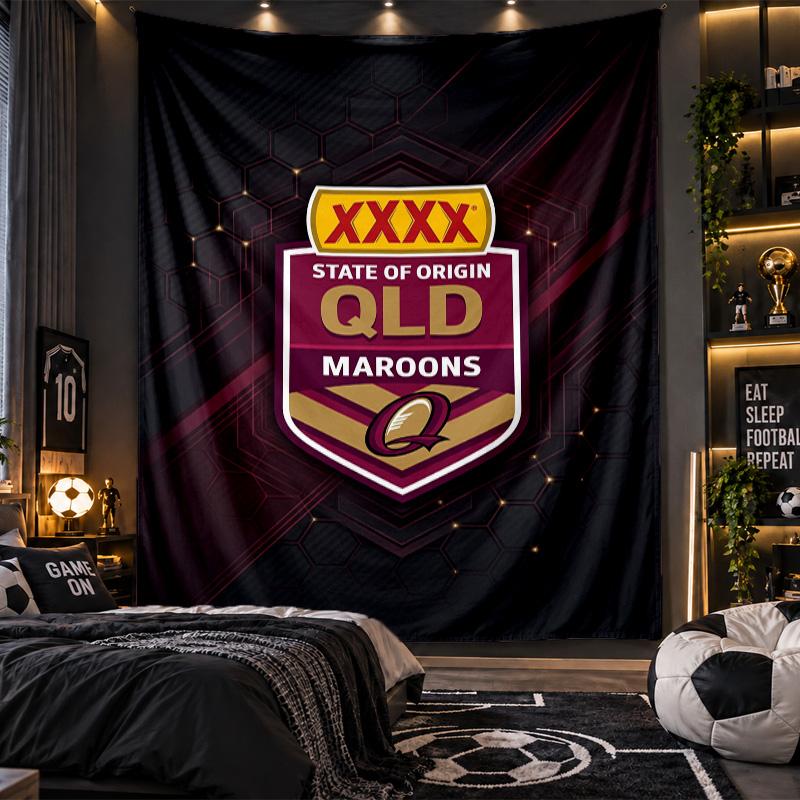 Duvara Asılan Goblen Queensland Maroons Baskılı Kumaş Salon Yatak Odası Ev Dekorasyonu İçin