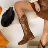 New Women's Boots Embroidery Sleeve Knight Motorcycle Boots Retro Medium Boots Horse Boots Men's Boots Women's Boots