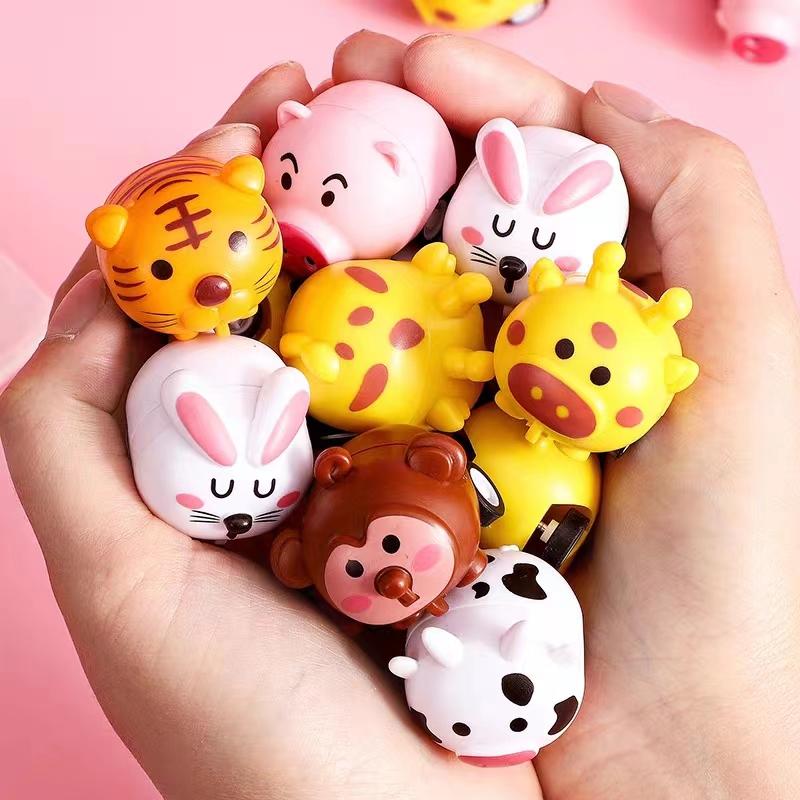 3 Pcs Cutecute Cartoon Animals Car Toys Mini Stunt Cars Parent-Child Interaction Puzzle Children'S Toys Boy Girl Birthday Gifts