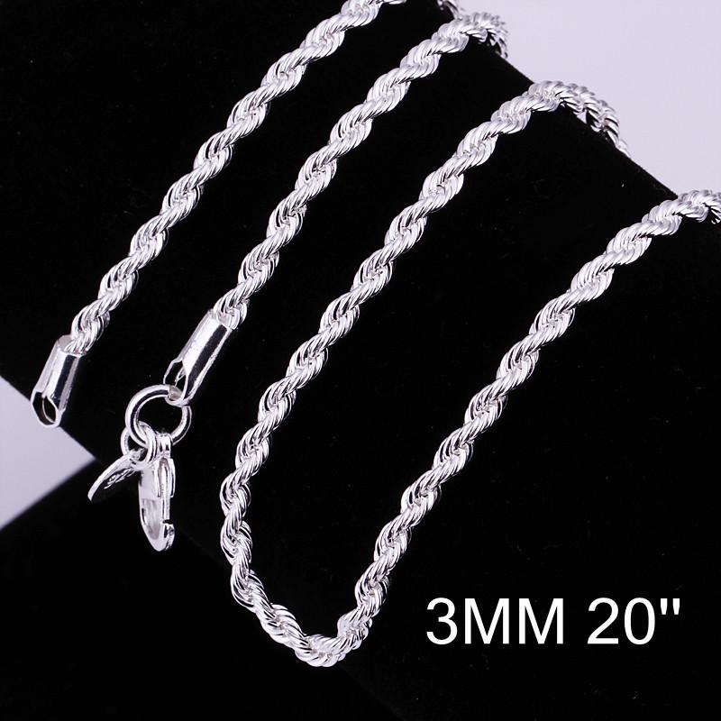 Copper Plated Long Chain Necklace Accessories Unisex Jewelry For Women Men 3mm Thick Water-Wave Twisted Singapore Chain C014