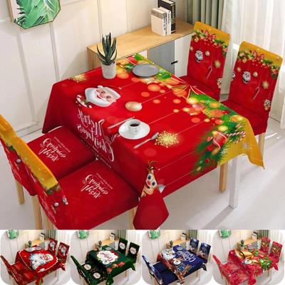 Vodotěsný vánoční ubrus Vánoční dárky Potahy na jídelní židle Vánoční stolní dekorace Kryt Ubrus Domácí párty dekorace