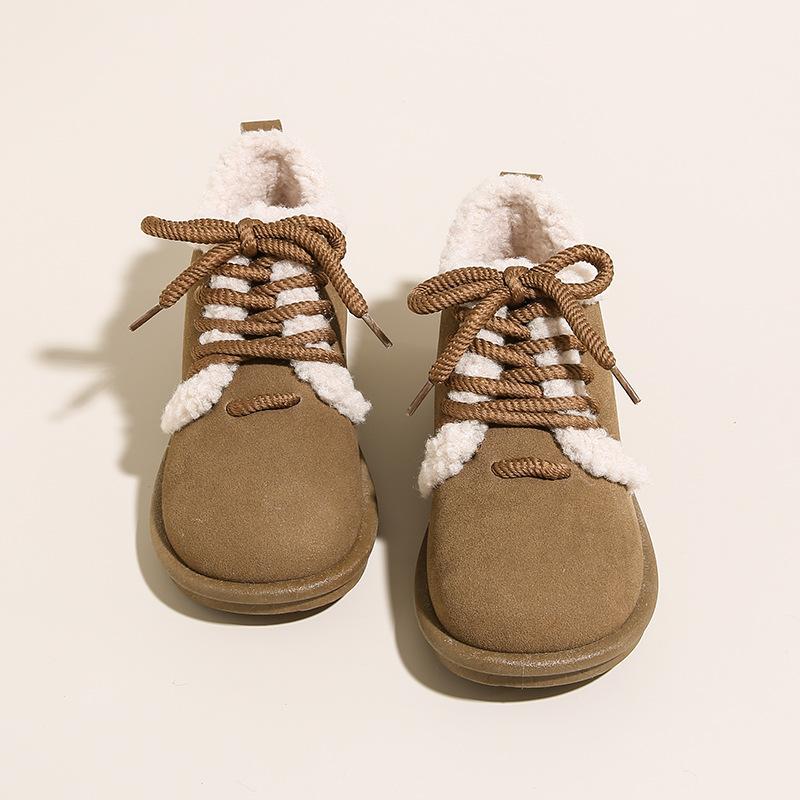 

Женские зимние ботинки на платформе с нескользящей подкладкой из искусственного меха, короткие ботильоны для женщин, удобные теплые ботинки из искусственной замши на шнуровке с флисовой подкладкой для ходьбы 40 верблюд