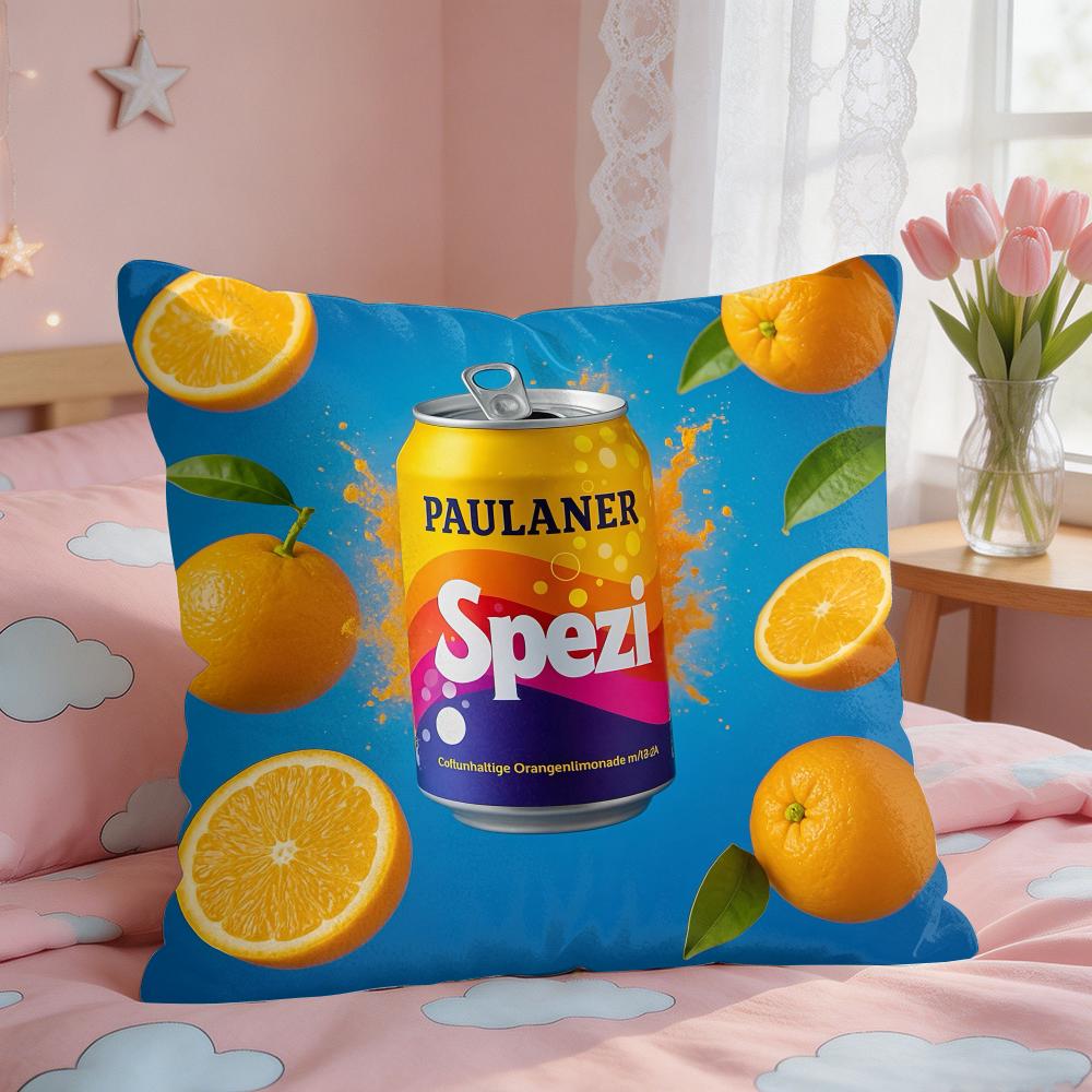 Paulaner Spezi Logo Kissenbezug Quadratisch Kurzflor Kissenhülle Wohnzimmer Sofa Heimdeko Funda X