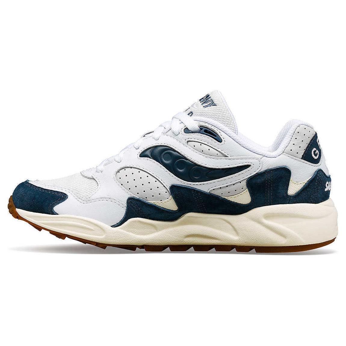 Saucony Grid Shadow 2 Men s White Navy Low Top Lifestyle Sneakers S70813-3 42
