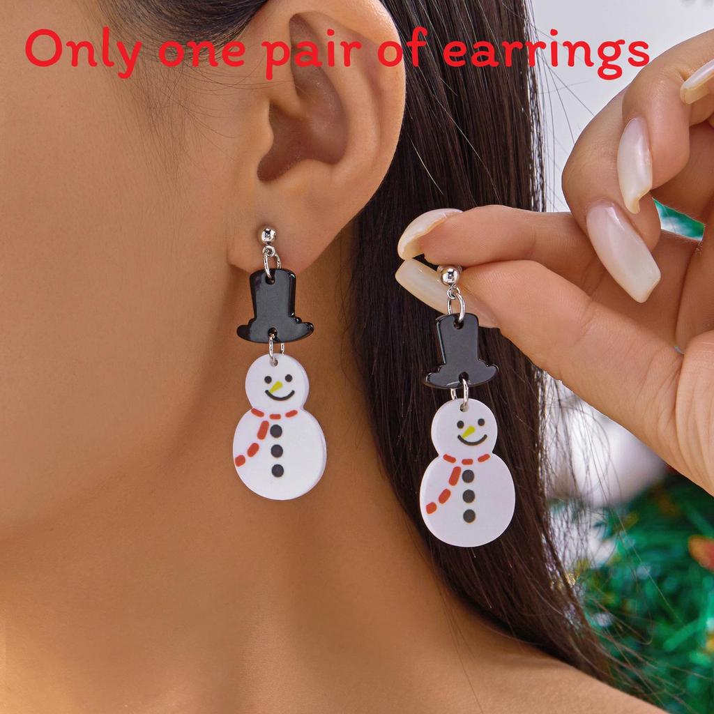 Christmas Series Acrylic Earrings With Santa Claus Rudolph And Christmas Lights For Holiday Fashion