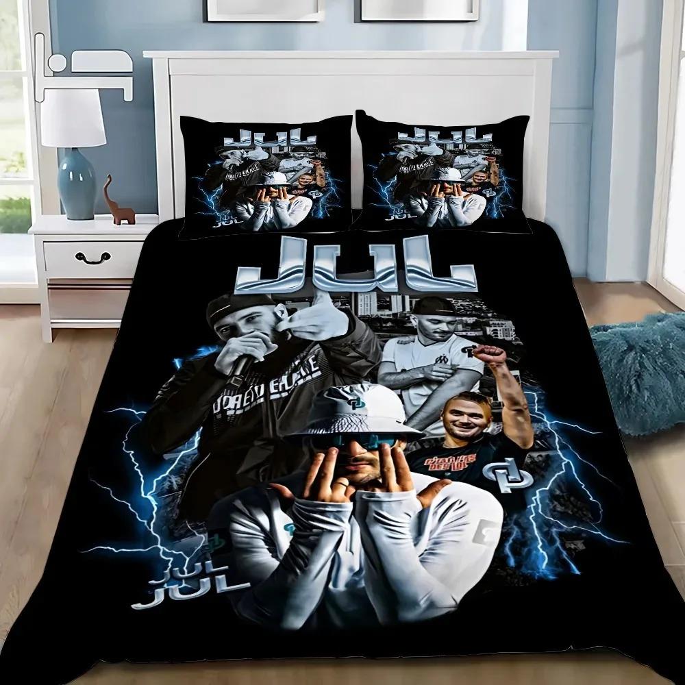 Julien Marie JUL Logo Duvet Cover Set Home Style Bedding Soft Laundry Cotton Bed 2/3 Piece Set Four Seasons Student Dormitory