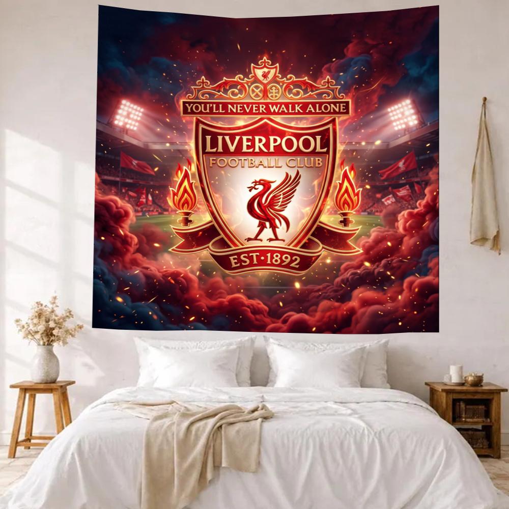 Liverpool Football Club Vægdekoration Vægtæppe Kunst Til Kæledyrsminde Fødselsdag Bryllupsfest Baggrund Familiegave