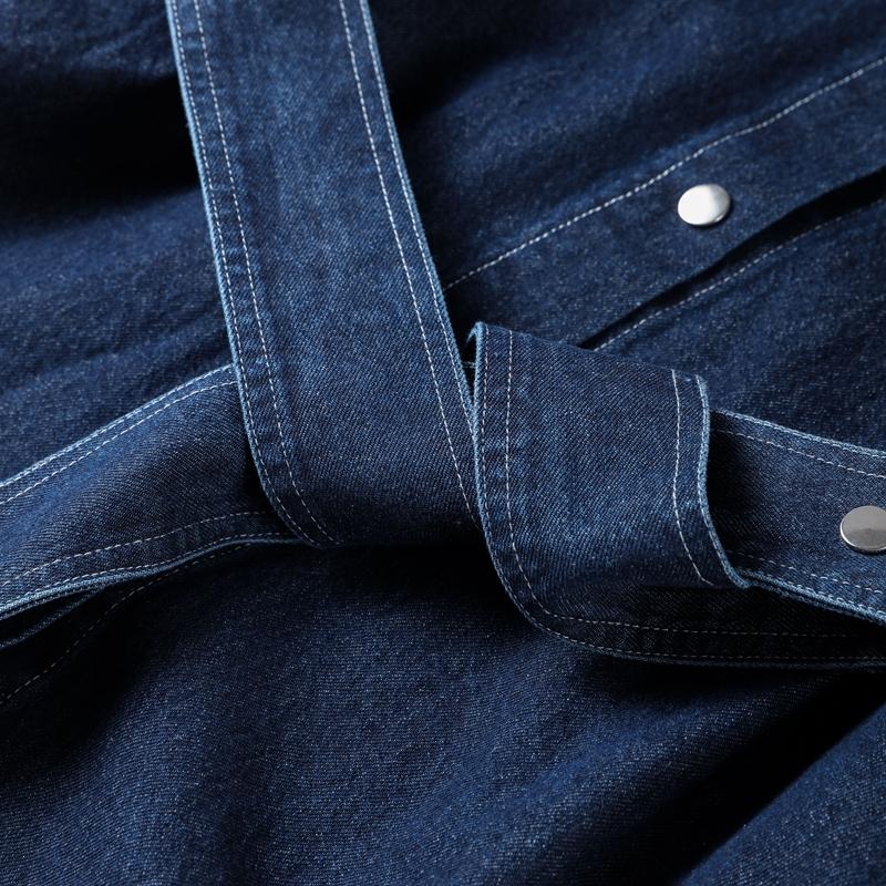 Denim Pants Set Women Belt Lapel Buttons Shirt High Waist Wide Leg Trousers Sets Lady Vintage Single Breasted Top Suit Female