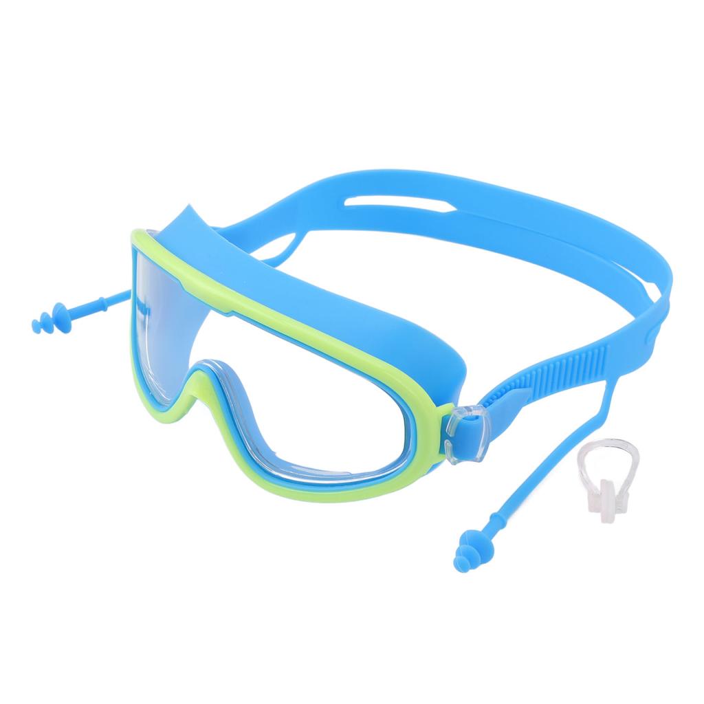 Kids Swimming Goggles Large Frame Waterproof Non Fog HD Swim Supplies with Nose Clip