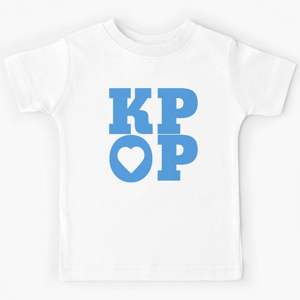 KPOP Fan Stan Lover POP ART Text Quote Cute Blue Kids T-Shirt 110