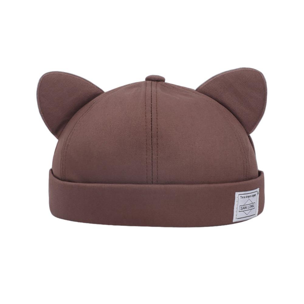 

Cotton Melon Skin Hat Solid Color Beanie Hat Unisex Docker Cap Outdoor