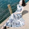 Women Summer Sleeveless Dress Bohemian Long Beach Dress for Seaside Holiday