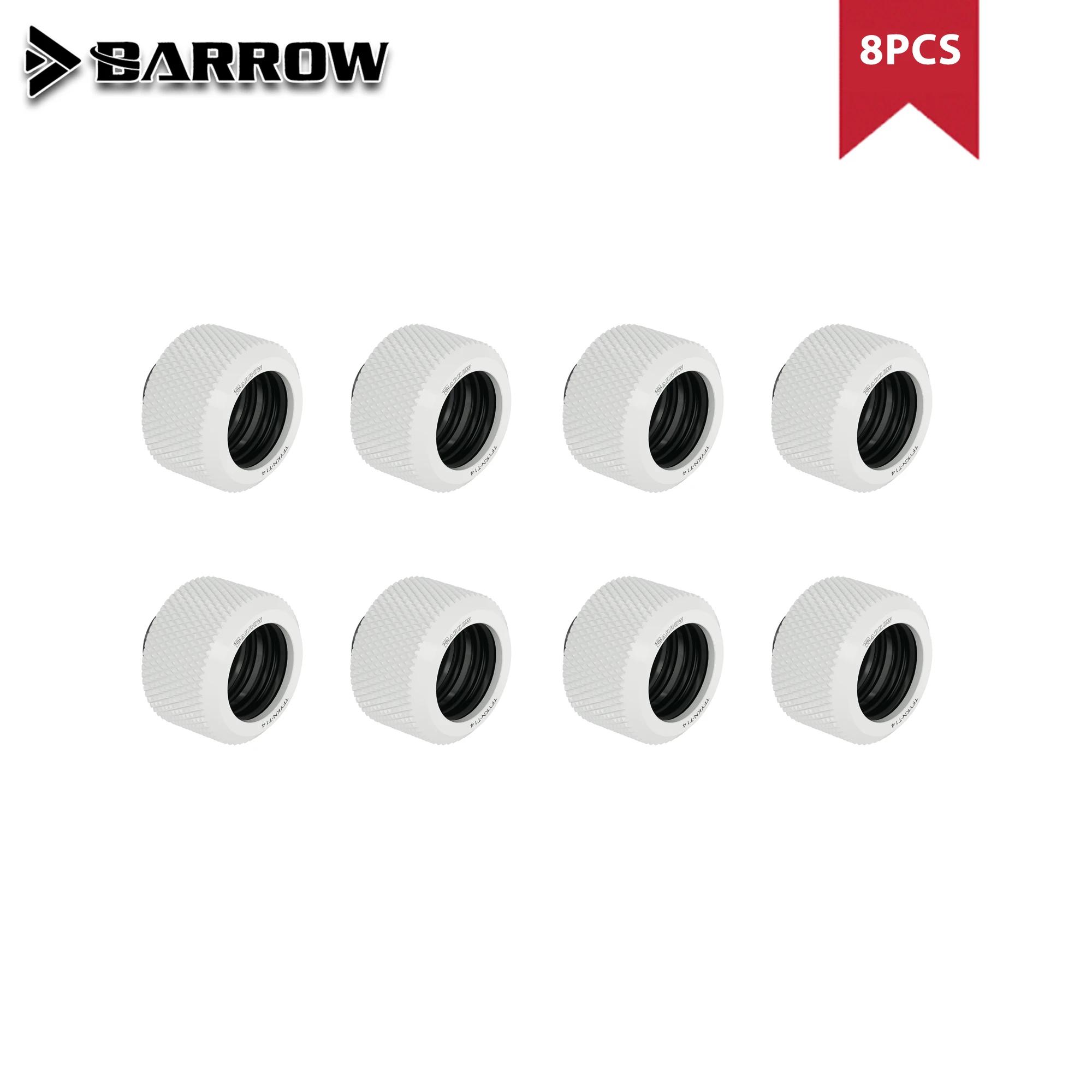 

BARROW 8pcs OD12/14/16mm Hard Tube Fitting Water Cooling Metal Connector G1/4 TFYKN-T12/14/16 Hand Compression Brass Fitting OD12mm білий