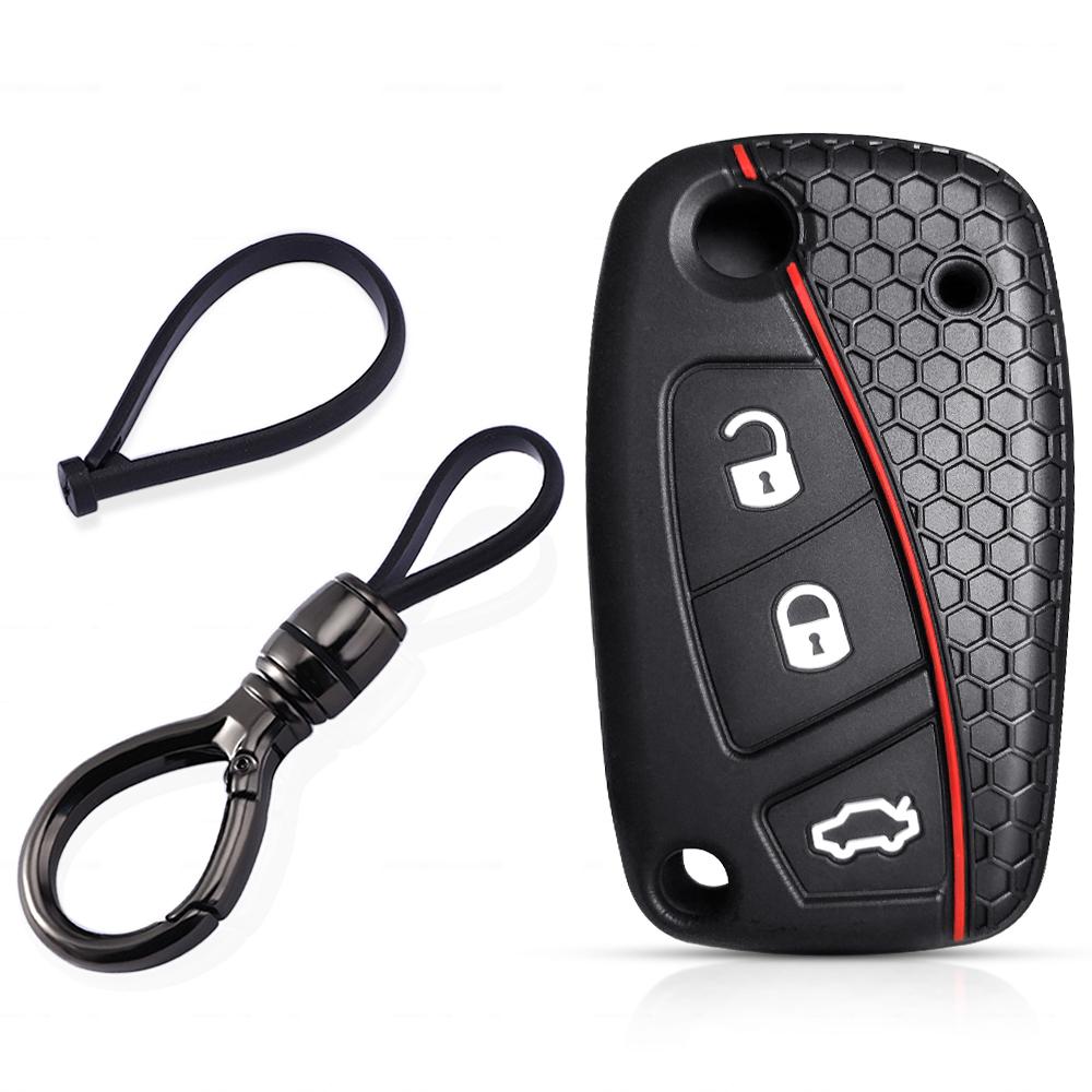 Silicone Key Cover Fob Shell Case For Fiat Panda Grande Punto Stilo Street Ka Urban Bravo Dot Ducato Doblo 500 Car Keychain