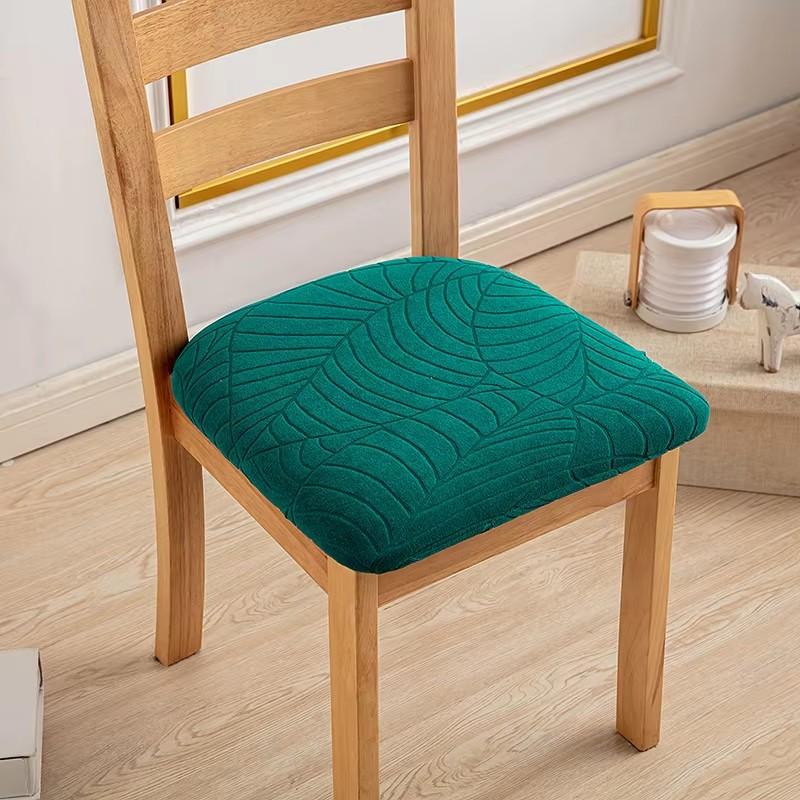 Waterproof Chair Seat Cover Stretch Jacquard Chair Cover Dining Room Removable Anti-Dirty Without Backrest Chair Protector