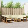 Outdoor Sofa Set 10 pcs Natural and Cream Solid Acacia Wood