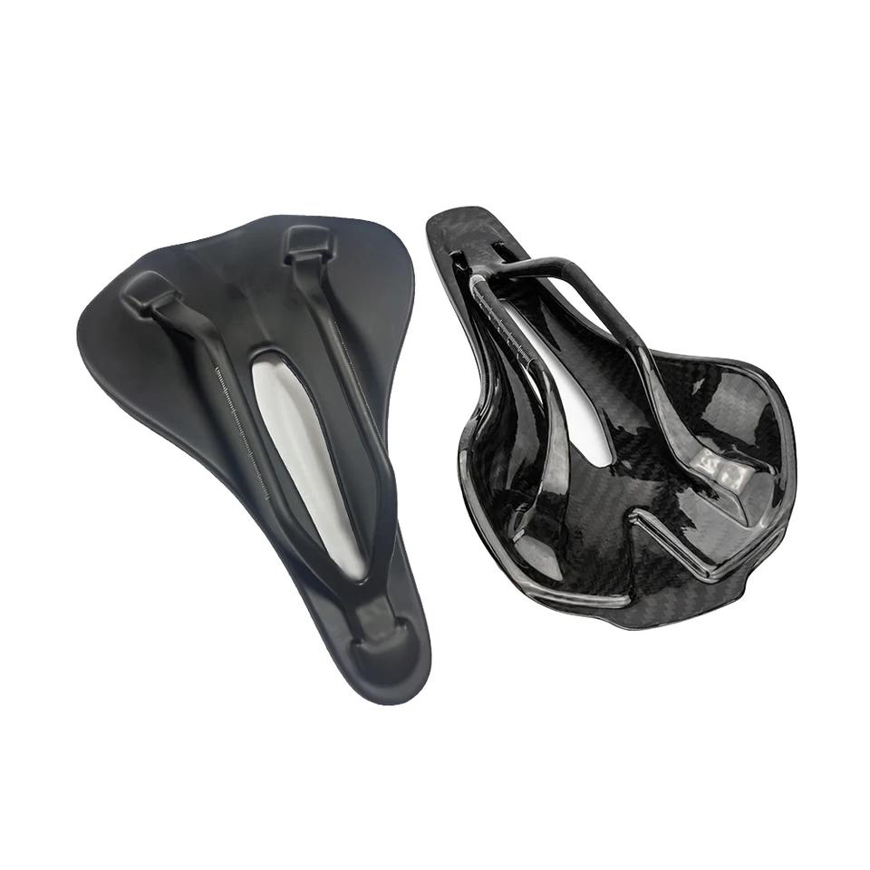 ZTTO 3D Printed Carbon Fiber Bicycle Saddle SuperLight Hollow Rail MTB Gravel Road Seat with Comfortable Breathable Cushion