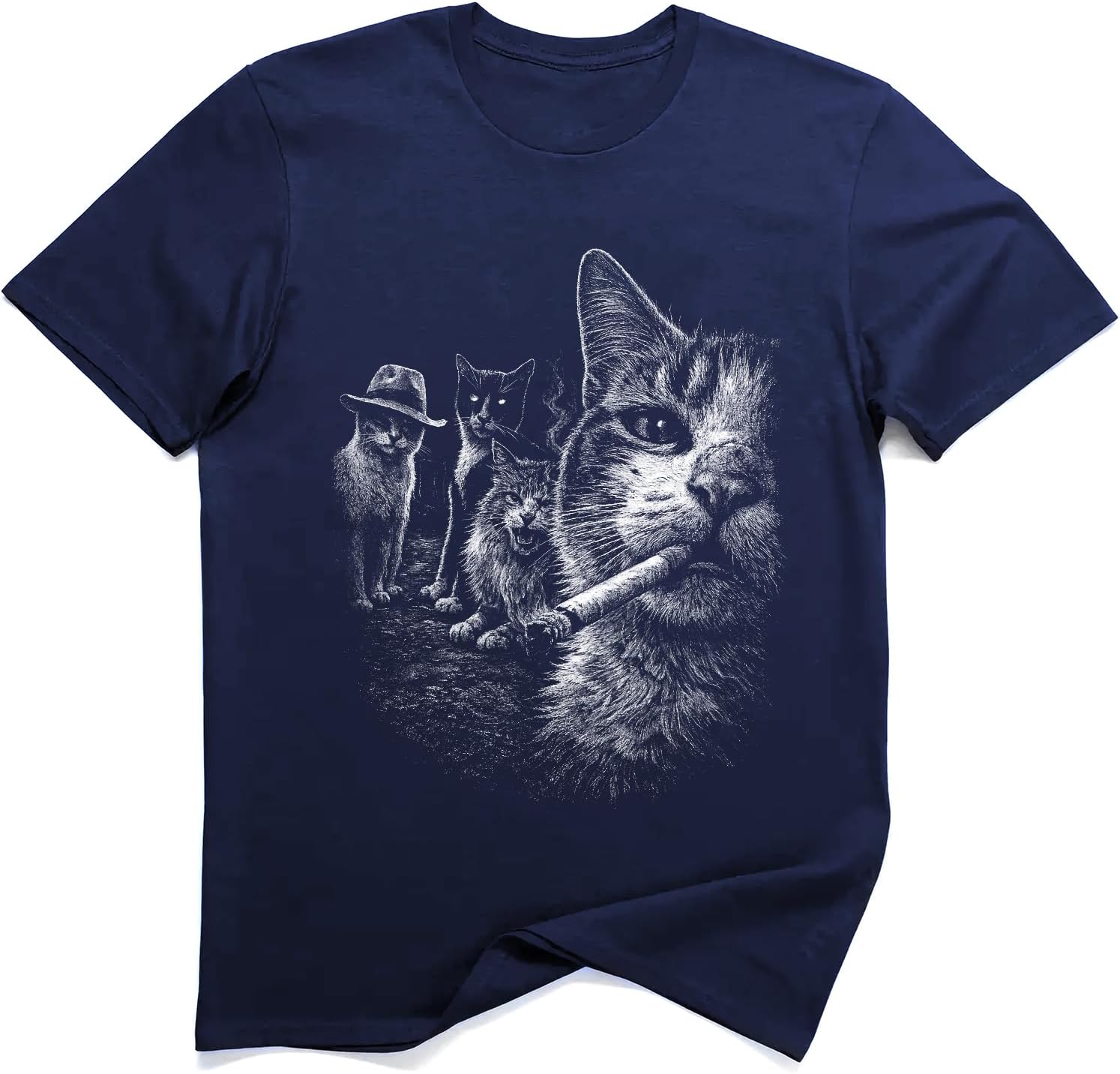 Street Mafia Cat Smoking Cigar Gangster Cats T-Shirt S