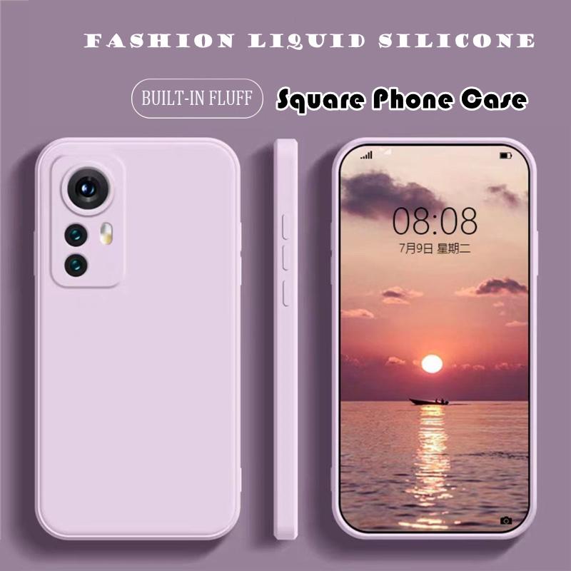 Original Flüssigsilikon Stoßfest Hülle für Xiaomi Mi 14 13 13T 12 12T 11T 10T 10 11 Lite Pro Square Fluff Bumper Soft Cover