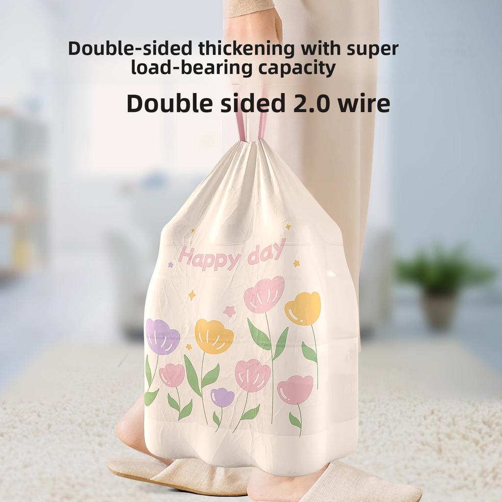 50/30/10PCS Cute Tear-free Garbage Bag Household Thickened Portable Kitchen Large Disposable Clean Drawstring Enlarged Garbage Bag