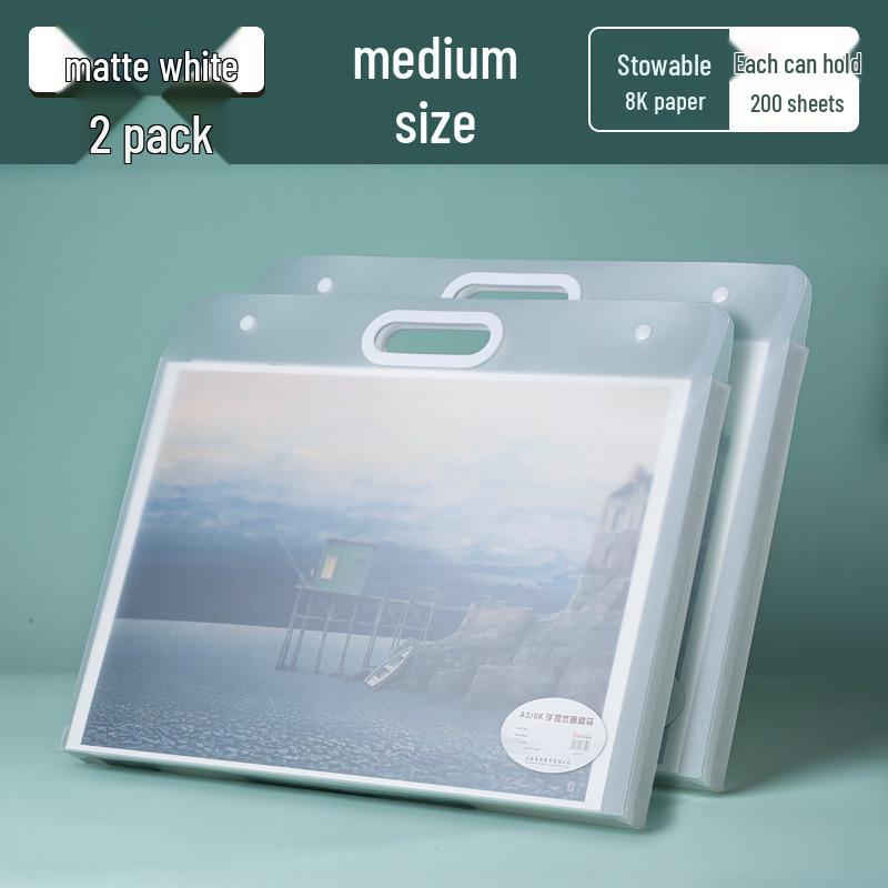 4K Frosted Art Portfolio: Student Handbag & Drawing Paper Storage Album 8K