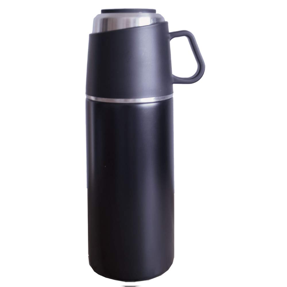 Global Arrow ROCCO og Kopp Rustfritt Stål Flaske med Isolasjon for Varmt og Kaldt x 350ml Ett-Trykks Flaske, 350ml, M/BK, Kopp, Te, 6,7 H19,5cm,