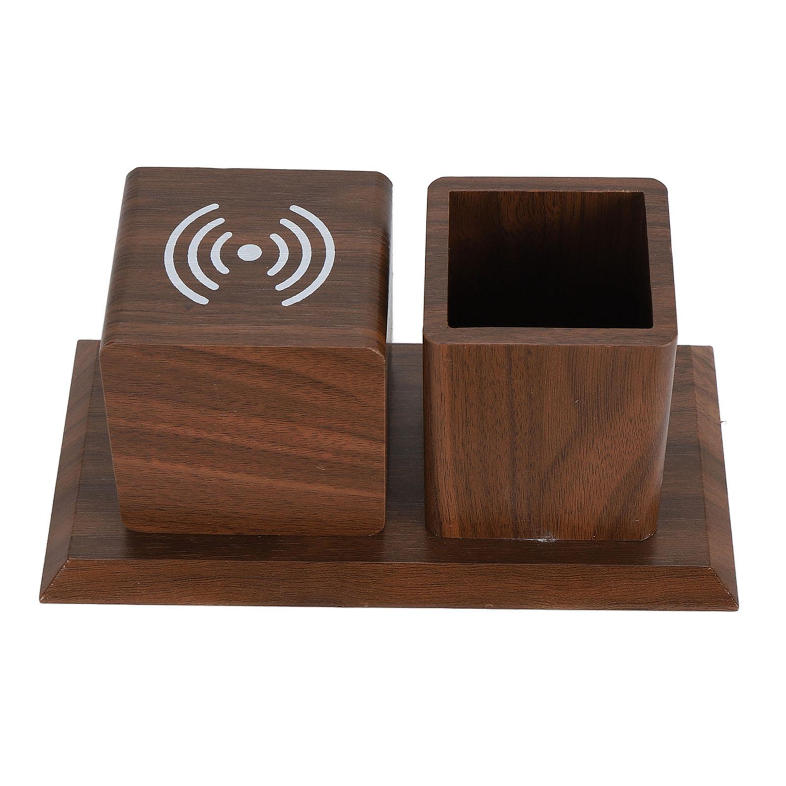 

Wireless Charging Pen Holder Clock 3 in 1 Voice Control LED Alarm Clock Pen Holder with Wireless