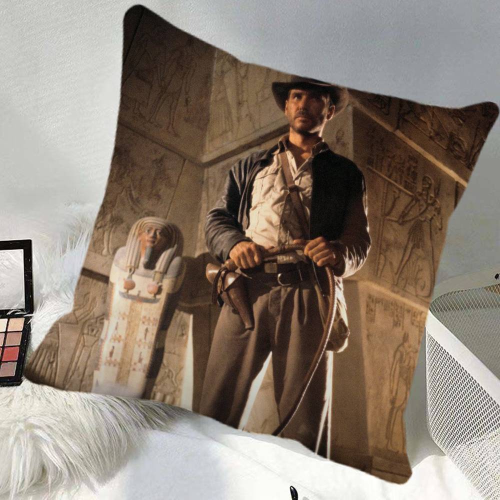 Hot I Indiana Jones Movie Pillow Case Square Pillow Bedroom Sofa Leisure Comfort Cushion Car Home Decoration