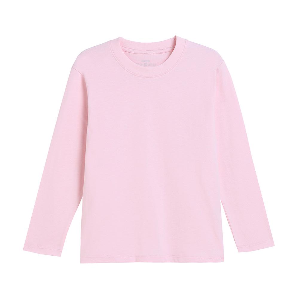 Baumwoll-Langarmshirt für Kinder - Rundhals-T-Shirt für Jungen oder Mädchen für den Herbst 110 cm rosa