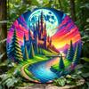 Magical Castle Metal Wall Art Waterproof Sculpture Collectible Home Decor