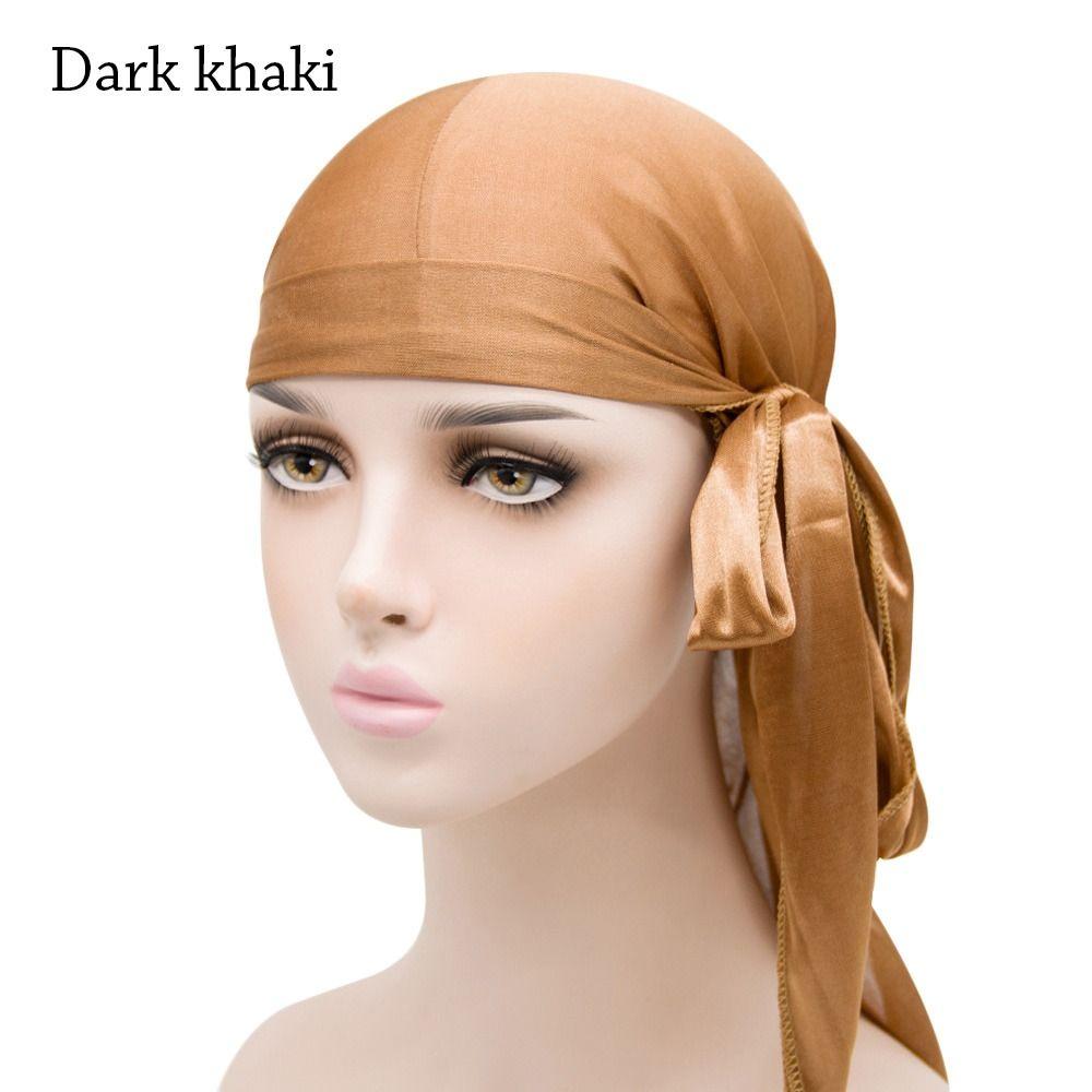 

Adjustable Bandana Elastic Pirate Hat Fashion Turban Hijab темного кольору хакі