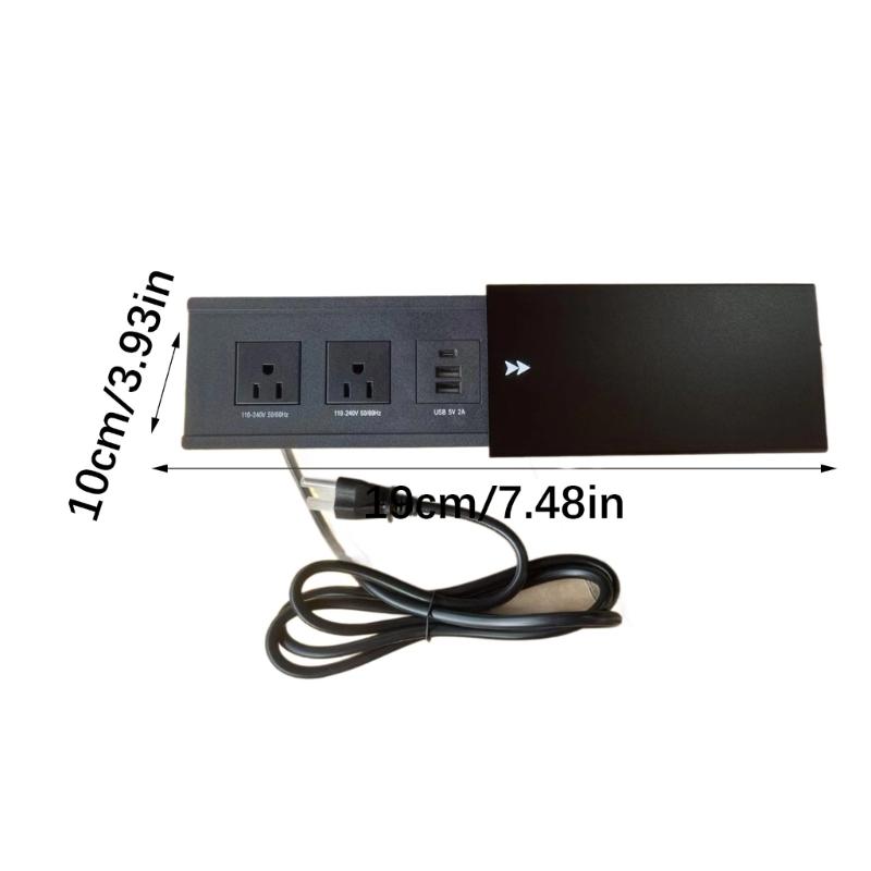 Flushes Mount Electrical Socket Double 110V Receptacles Fast Charging USB Port Aluminum Alloys Construction