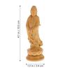 Figure Statue Ornament Buddha Chinoiserie Decor Good Luck Home Desktop Adorn Wooden Quan Yin Carving Household