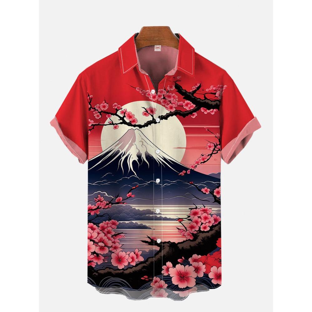 Men's Shirt Dragon Print Casual Daily Tops 3D Printing Short Sleeve Shirt Summer Fashion Unisex Hawaiian Samurai Cat Shirts