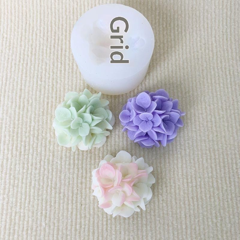 Hydrangea Flower Silicone Mold Diy Aromatherapy Candle Gypsum Resin Clay Mold Kitchen Baking Cake Decoration Flower Mold