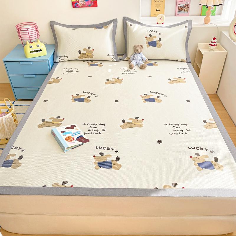 Premium End Animated Ice Silk Bed Mat Summer Cool Down Sleeping Mat Bed Adult Child Washable Cooling Bed Pad and Pillowcases