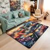 Black Floral Bat 5x7 Area Rug Halloween Bats Living Room Rug | Boho Flowers Rugs for Bedroom, Romantic Plant Gothic Carpet Indoor Floor Mat
