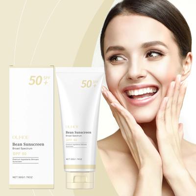 Krem do opalania SPF 50+ Łagodny Nawilżający Łagodzi Chłodzi Filtr UV UVA/UVB Rozjaśnia Działa Antyoksydacyjnie Zapobiega Oparzeniom Słonecznym Nawilża Filtr Słoneczny