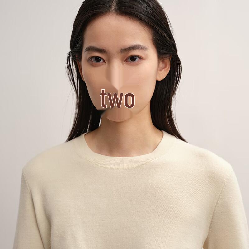 LESS 2025 Autumn H-shaped Round Neck Wool Cashmere Sweater