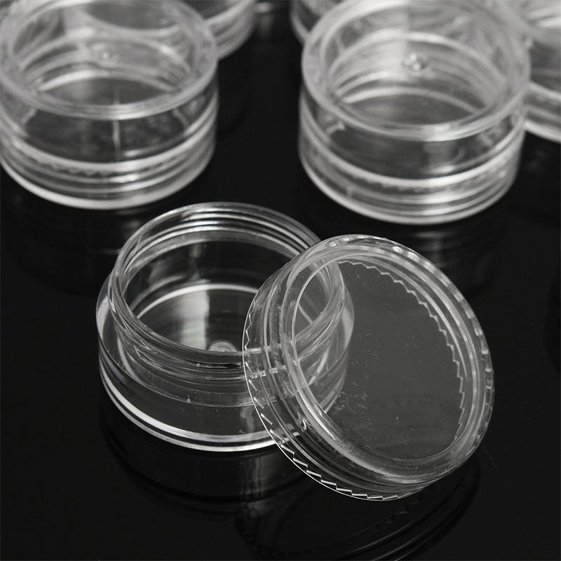 50 Stück klare Cremetiegel Mini-Kosmetikflaschen Behälter transparenter Topf für Nägel