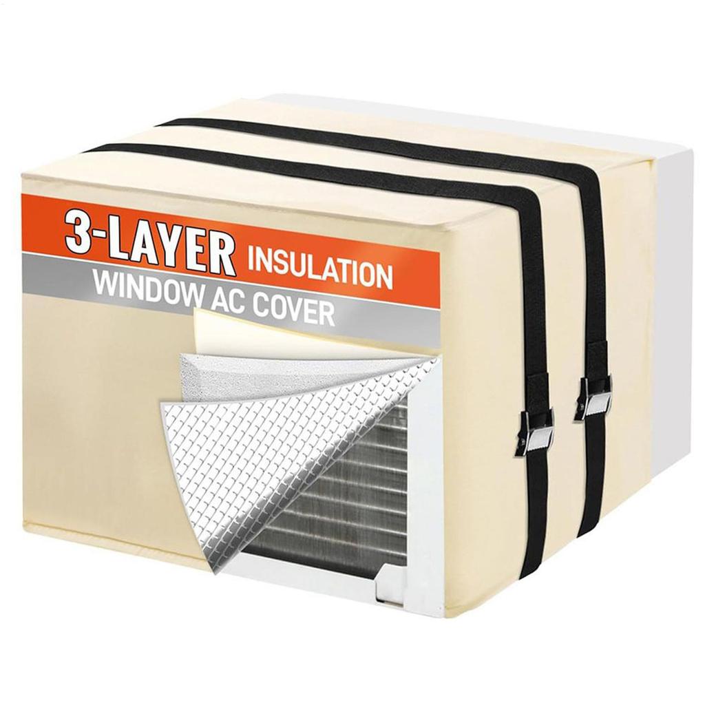 Window Air Conditioner Cover Thicken Waterproof Defenders Window Ac Unit Cover for Patio Exterior Apartment Yard Outdoor Home