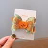 Handmade Halloween Hair Clips for Kids: Pumpkin, Ghost, Black Bat Bow, Party Accessories