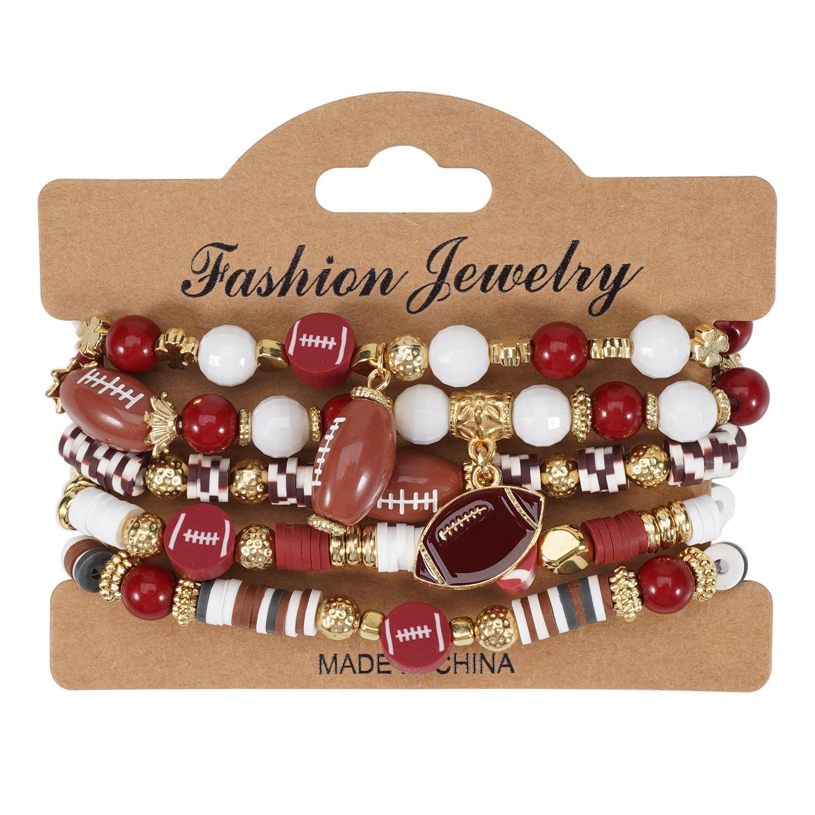 Новый Браслет-Кулон Регби День Матча Мама Бусина Спортивный Элемент